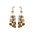 Faceted Crystal Long Drop Stud Earrings Fashion Jewelry view 5