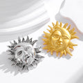 Gold Tone Moon Two Designs Metal Brooch Pin for Jackets and Lapels view 4