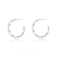 Crystal Star Open C Hoop Stud Earrings Statement Pair view 5