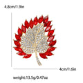 Double Leaf Crystal Brooch in Yellow Blue Green or Red view 9