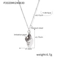 Conch Shell Imitation Pearl Pendant Necklace Snake Chain view 6