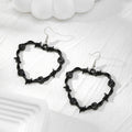 Barbed Wire Rose Heart Earrings and Clip Keychains in Three Finishes view 6