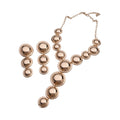 Polished Metal Disc Cascade Necklace Earring Set Pair view 5