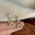 Pearl Rocking Horse Charm Necklace Earrings Bracelet view 7