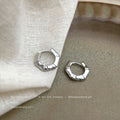 Silver Mini Huggie Hoop Assortment CZ Knot Bamboo Mix view 11
