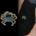 Crab Crystal Two Designs Metal Brooch Pin for Jackets and Lapels view 5