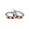 Round Stone Half-Hoop Earrings In Seven Bright Colors view 6