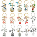 Starfish, Shell and Mermaid Charm Keychains Featuring Silver Turtle Across 16 Variations view 5