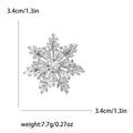 CZ Snowflake Brooch Baguette Stones Silver Gold Blue view 6