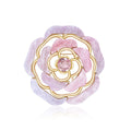 Openwork Acrylic Rose Brooch Crystal Center Four Colors view 2