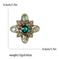 Jeweled Four Petal Flower Brooch and Black Scrunchie Collection view 4
