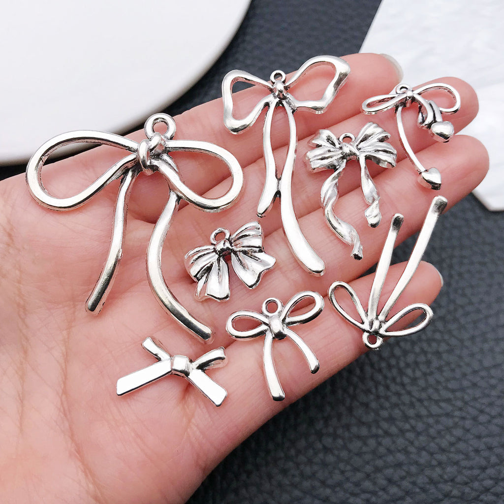 Hollow Zinc Alloy Bowknot Butterfly Charm Pendant for DIY Necklace Bracelet Keychain Jewelry