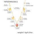 Gold Enamel Bell Luck Charm Necklace Bracelet Heart Clover view 6