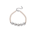Silver Crystal Flower Pearl Star Swan Charm Bracelets Three Styles view 5