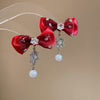 Red Bow Earrings