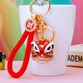Jeweled Lion Dance Head Keychains with Fortune Loops and Loop Only Options view 2