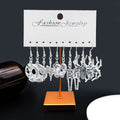 Two-Style Ten-Pair Antique Silver Skull Spider Moth Earring Collection view 1