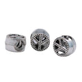 Peace Sign Round Large-Hole Antique Silver Metal Bead view 3