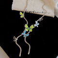 Green Enamel Butterfly Studs Silver Butterfly Necklace view 7