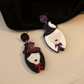 Mismatched Witch Girl Acrylic Novelty Dangle Earrings view 4