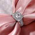 Silver Tone Square Clear Stone Multi Row Ring Jewelry view 2
