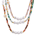 Gradient Bead Pearl Daisy Necklaces Green Black Purple Orange Pink view 5