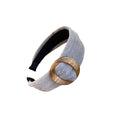 Flocked Fabric Oval Acrylic Ring Headband Deep Coffee view 5