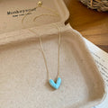 Pastel Heart Pendant Necklace in Pink and Blue Fashion Jewelry view 7