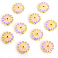 Twelve Petal Enamel Flower Beads in Thirteen Color Patterns view 7