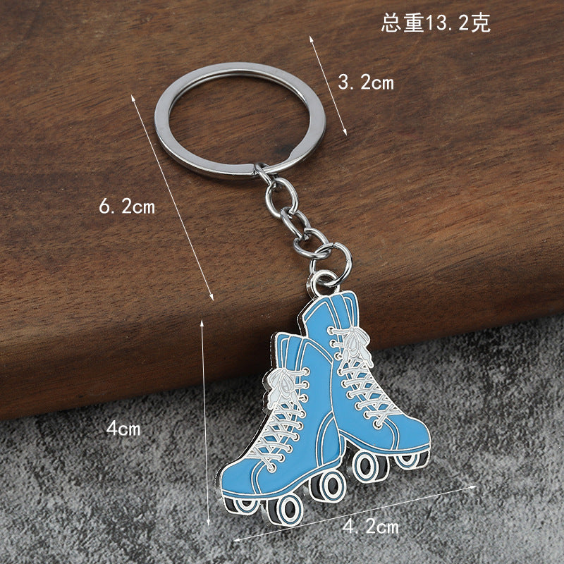 Roller Skate Zinc Alloy Keychain Fashion Bag Charm Accessory