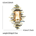Geometric Bar Brooch with Large Rectangular Crystal in Four Colors view 6