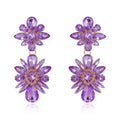 Purple Flower Three Designs Metal Dangle Earrings Dangle Jewelry view 1