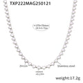 Heart Zircon Tennis Necklace Bracelet Gold Steel Multicolor view 8