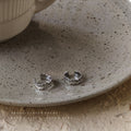Silver-Tone Textured C Shape Ear Cuffs Open Clip Pair view 1