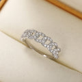 Gold Silver Pave Cuban Chain Link Band Ring Metal Alloy view 7