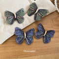 Knitted Thread Butterfly Duckbill Hair Clip Blue Green view 4