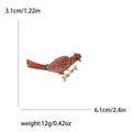 Red Bird Brooch A Red Enamel Bird Crystal Accent Pin view 5