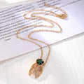 Gold Tone Crystal Rose and Cicada Pendant Necklaces in Five Designs view 5