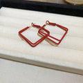 Geometric Hoop Earrings In Six Brown Red And Animal Prints view 8