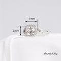 Cushion Solitaire Halo Infinity-Band Ring In Polished Silver Tone view 4