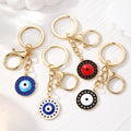 Gold Tone Rhinestone Evil Eye Enamel Keychain 4 Styles view 1