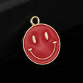 Enamel Smiley Face Charm Pendant Six Colors Gold Tone view 6