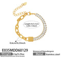 Crystal Baguette and Elongated Link Bracelets in Gold and Silver Tone view 7
