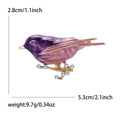 Enamel Bird on Branch Brooch Blue Purple Red Rhinestone Pin view 7