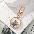 Gold Tone Pressed Flower Round and Ice Cream Clip Keychains view 3
