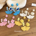 Woven Floral Leaf Drop Earrings in Three Colors Fashion Jewelry view 3