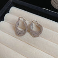 Layered Metal Wire Teardrop Huggie Earrings Fashion Jewelry view 6