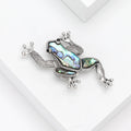 Silver Tone Abalone Shell Inlay Frog Brooch Animal Pin view 2