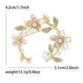 Pearl Cherry Blossom Open Wreath Brooch Gold Tone Pin view 5