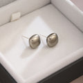 White Red and Silver Irregular Bean Shaped Stud Earrings view 4